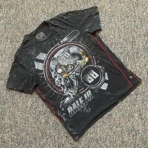 Y2K Chase Authentics Dale Earnhardt Jr 88 NASCAR Black Mineral Graphic Tee M